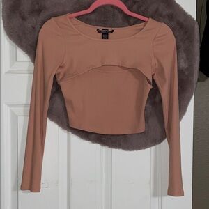 Victoria's Secret Blush Long Sleeve Crop Top